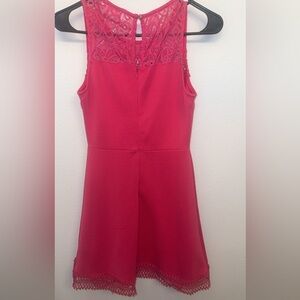 Pink Lily Lace Dress in Bright Pink